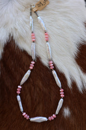 Freshwater Pearl & Mother of Pearl Necklace 16.5-18”