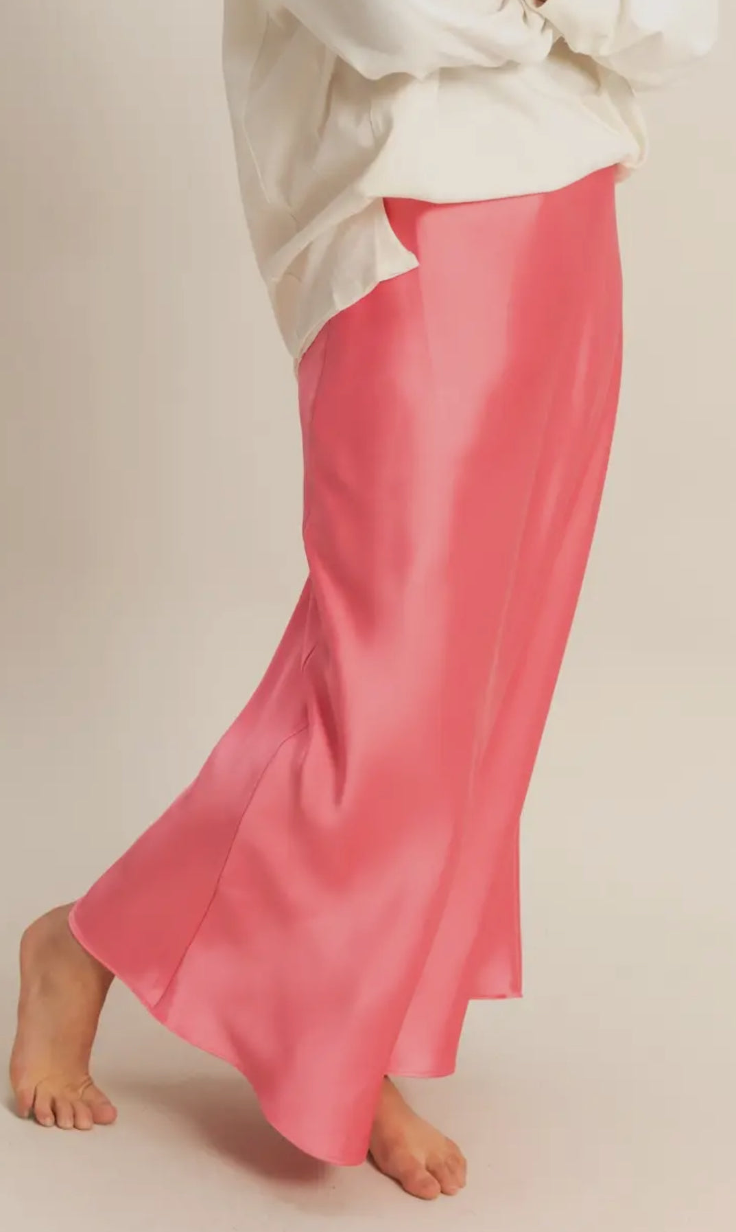 Pink Taffy Satin Skirt