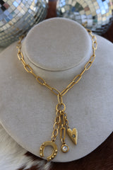 Gold Charm Necklace 16.5”