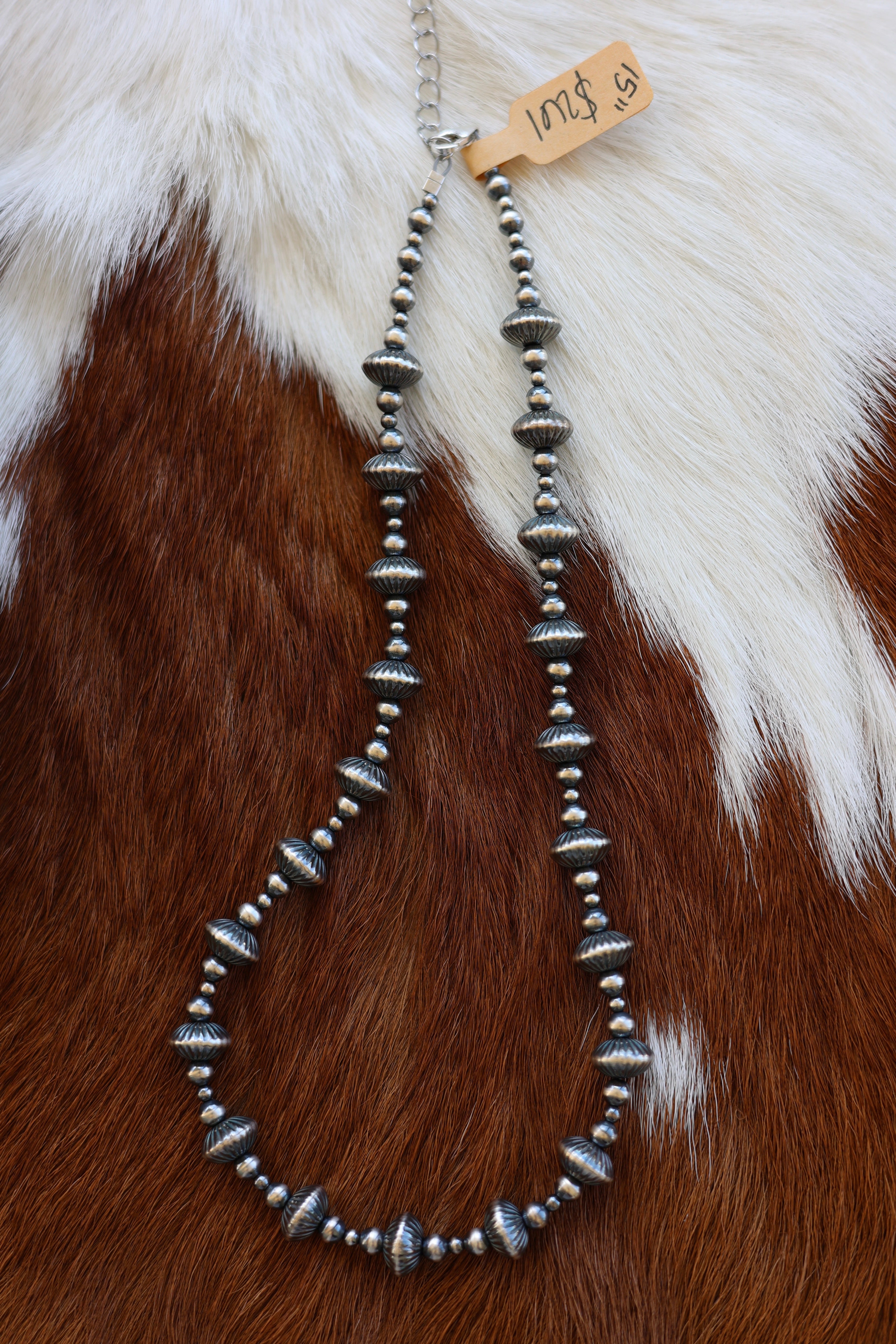 Sterling Silver Pearl Necklace 15-17”