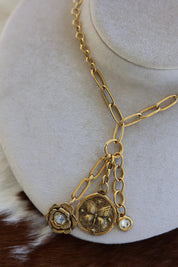 Gold Charm Necklace 17”