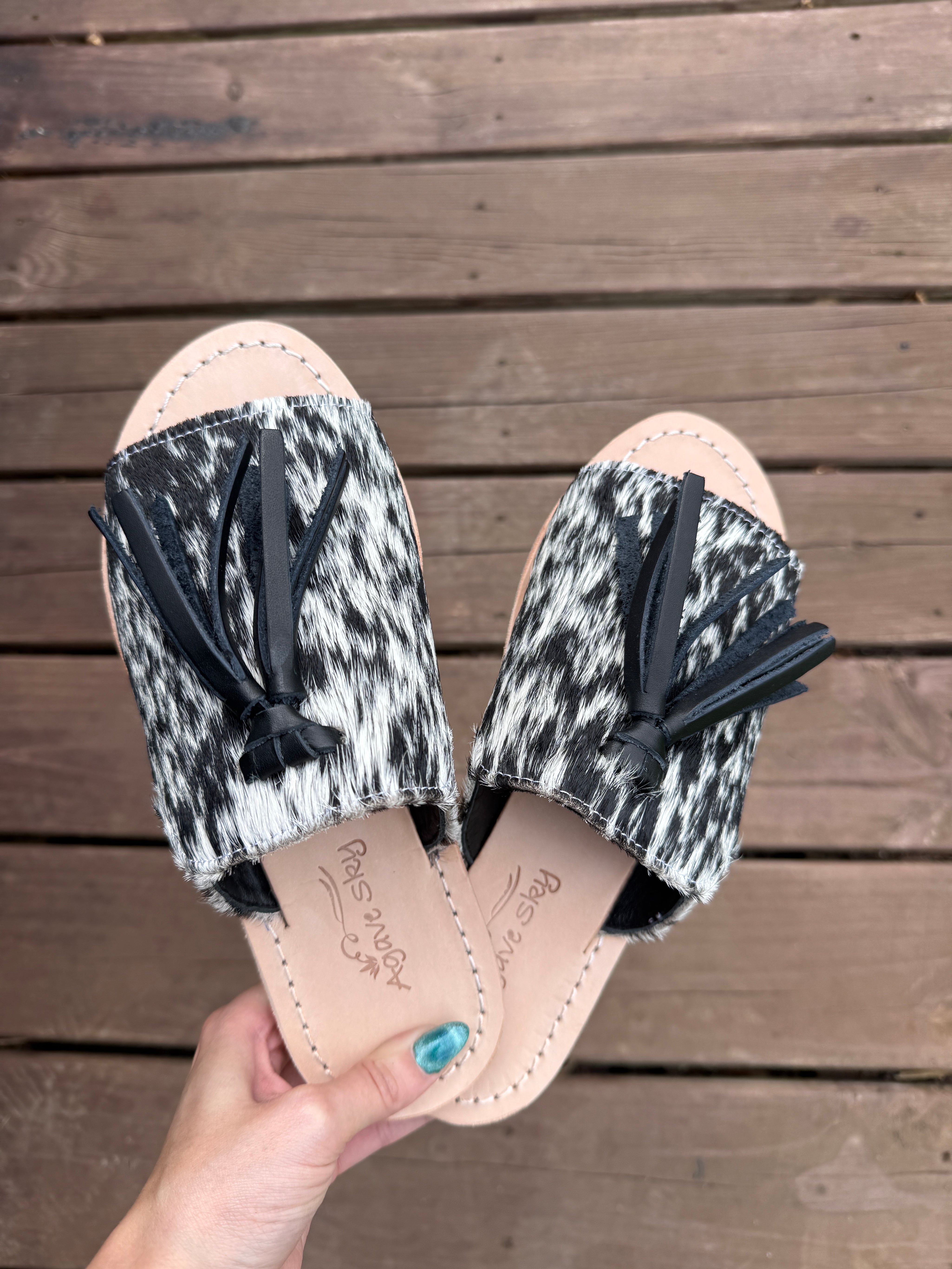 The Reagan Cowhide Slides