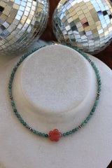 Guatemalan Jade & Cherry Quartz Necklace 15-17”