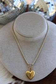 Diamond Style Heart Necklace 17”