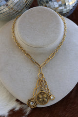Gold Charm Necklace 17”