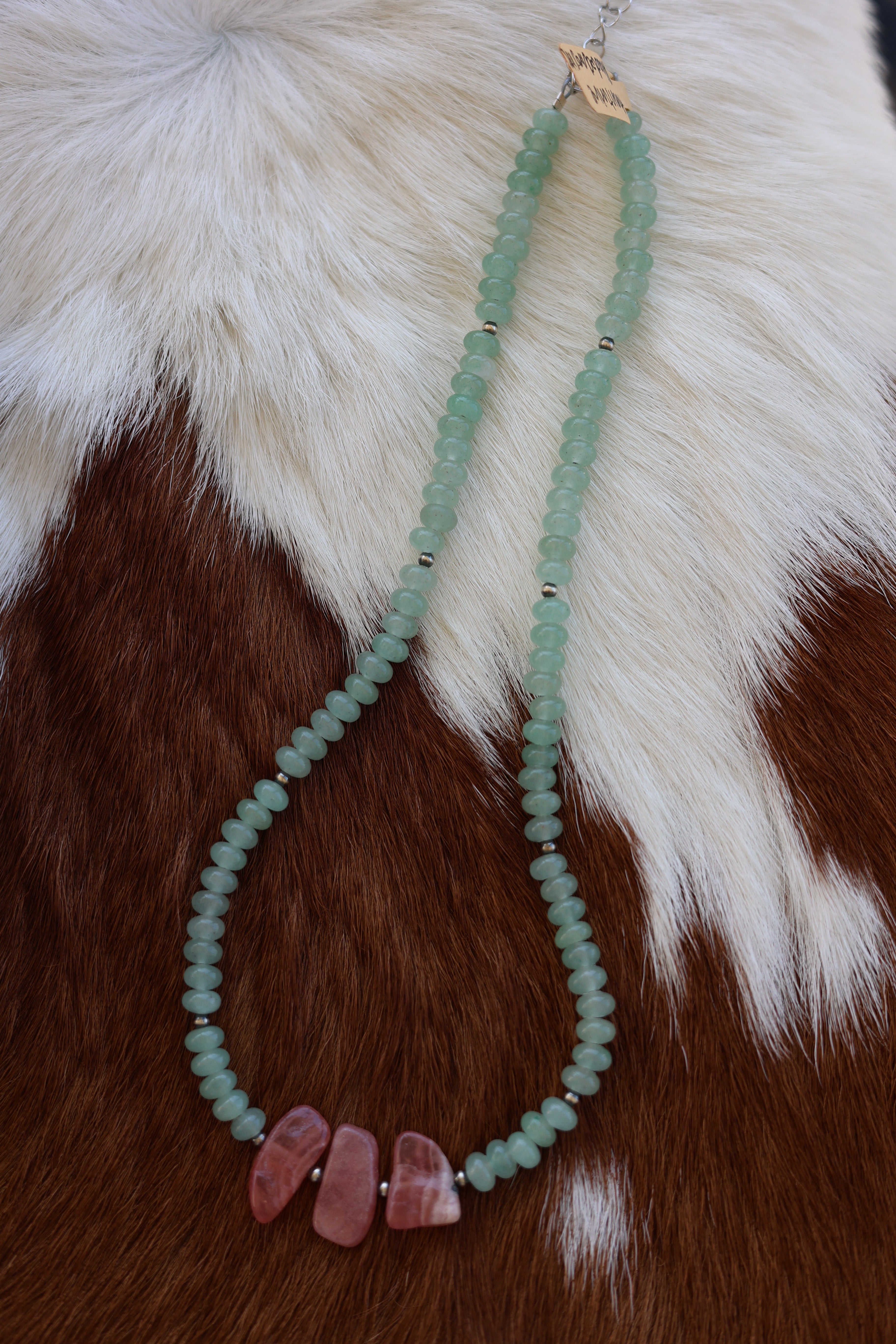 Amazonite & Rhodochrosite Necklace 17-19”