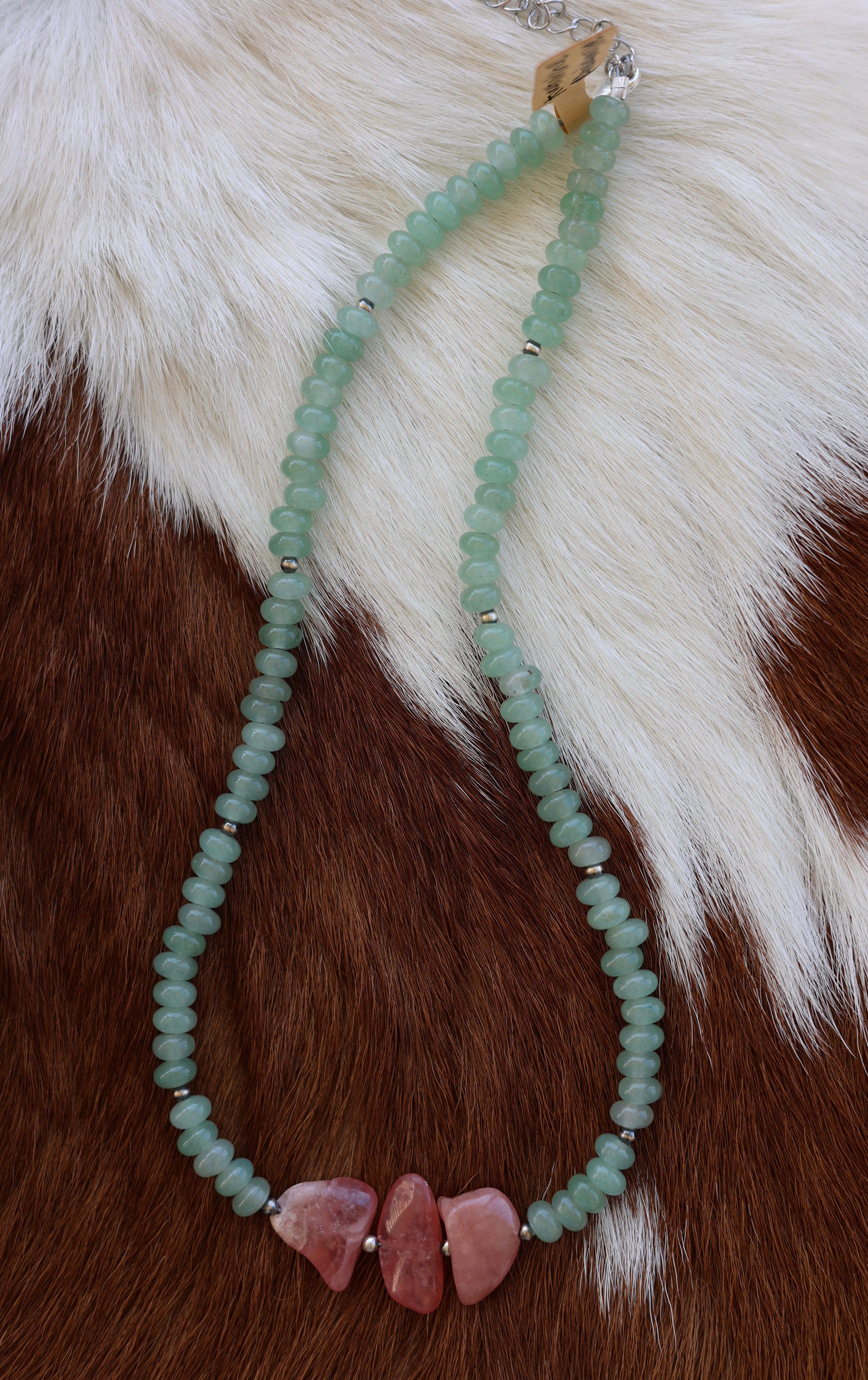 Amazonite & Rhodochrosite Necklace 17-19”