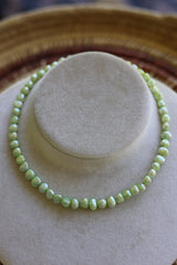 Green Freshwater Pearl Necklace 15-17”
