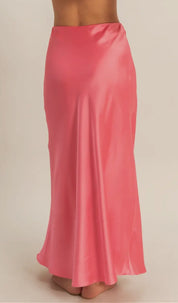 Pink Taffy Satin Skirt