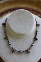 Fox Turquoise & Purple Spiny Oyster Necklace 16-18”