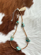 Fox Turquoise & Brown Garnet 14-16”