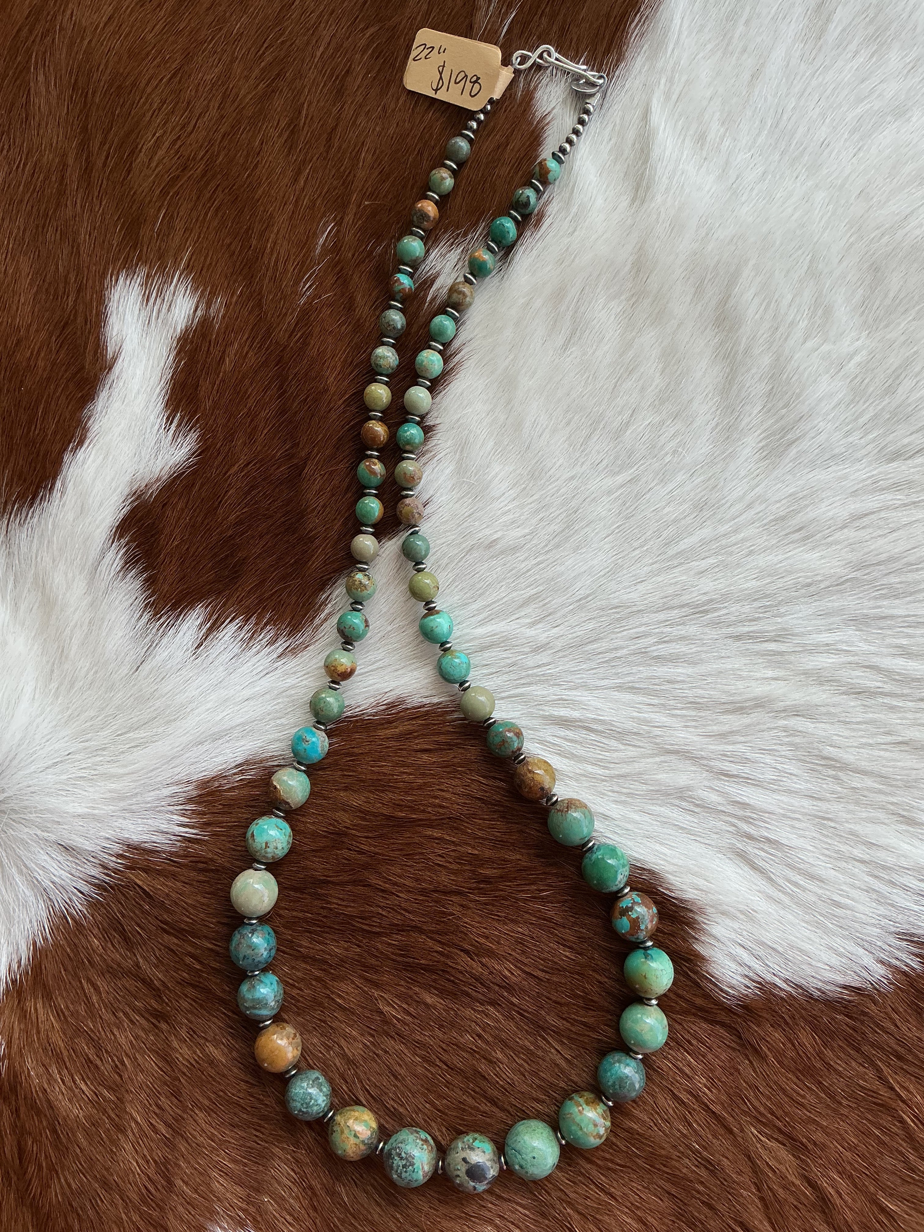 Hubei Turquoise Necklace 22”