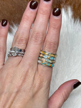 Spiny & Turquoise Inlay Ring - Size 7.5